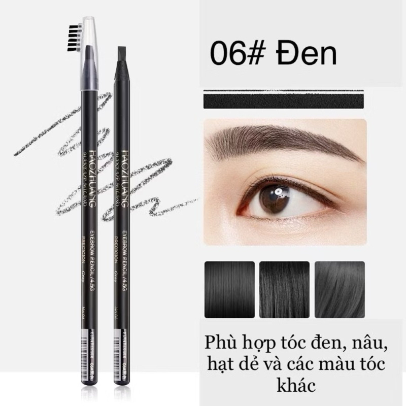 Chì xé kẻ mày Haozhuang cứng phẩy sợi Eyebrow Pencil sắc nét chuyên dùng cho Makeup trang điểm