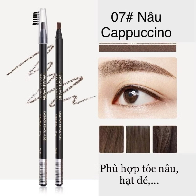 Chì xé kẻ mày Haozhuang cứng phẩy sợi Eyebrow Pencil sắc nét chuyên dùng cho Makeup trang điểm