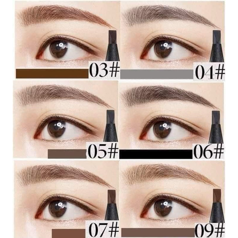 Chì xé kẻ mày Haozhuang cứng phẩy sợi Eyebrow Pencil sắc nét chuyên dùng cho Makeup trang điểm