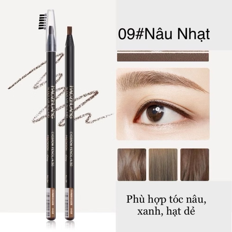 Chì xé kẻ mày Haozhuang cứng phẩy sợi Eyebrow Pencil sắc nét chuyên dùng cho Makeup trang điểm