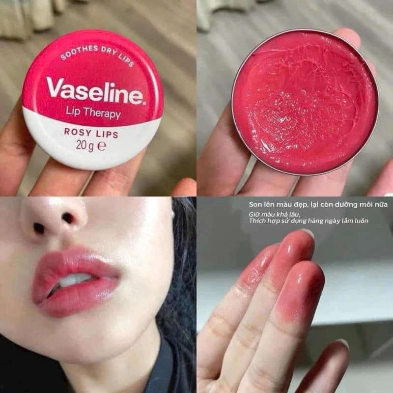 [UK] Son Dưỡng Môi Vaseline Lip Therapy Rosy Hộp Thiếc Màu Hồng 20g