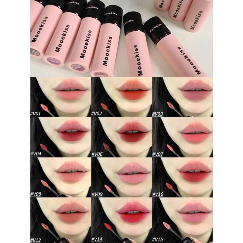(Nắp đen) Son Kem Nhung Lỳ Mooekiss Velvet Lip Mud mịn môi 3g