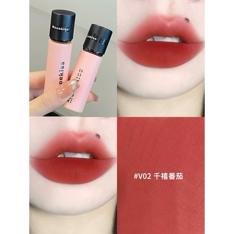 (Nắp đen) Son Kem Nhung Lỳ Mooekiss Velvet Lip Mud mịn môi 3g