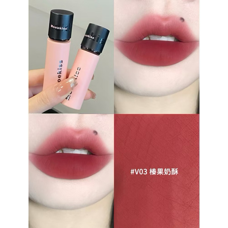 (Nắp đen) Son Kem Nhung Lỳ Mooekiss Velvet Lip Mud mịn môi 3g