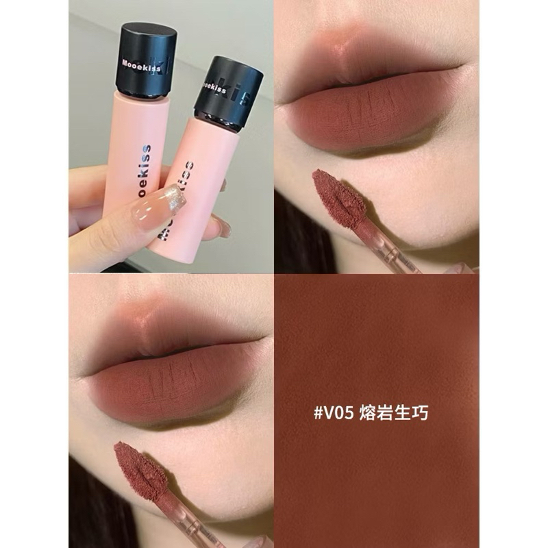 (Nắp đen) Son Kem Nhung Lỳ Mooekiss Velvet Lip Mud mịn môi 3g
