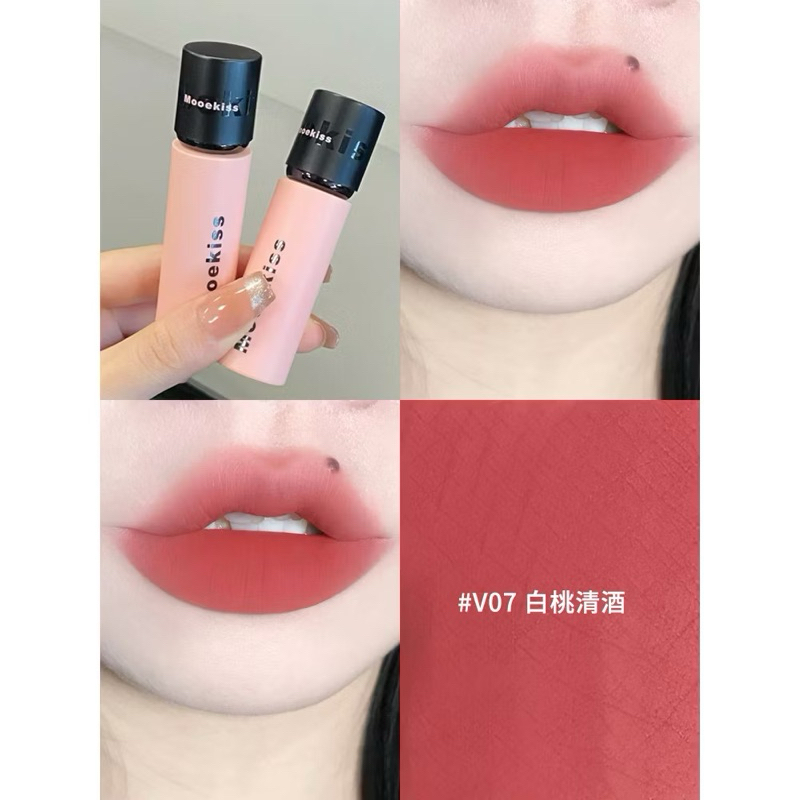 (Nắp đen) Son Kem Nhung Lỳ Mooekiss Velvet Lip Mud mịn môi 3g