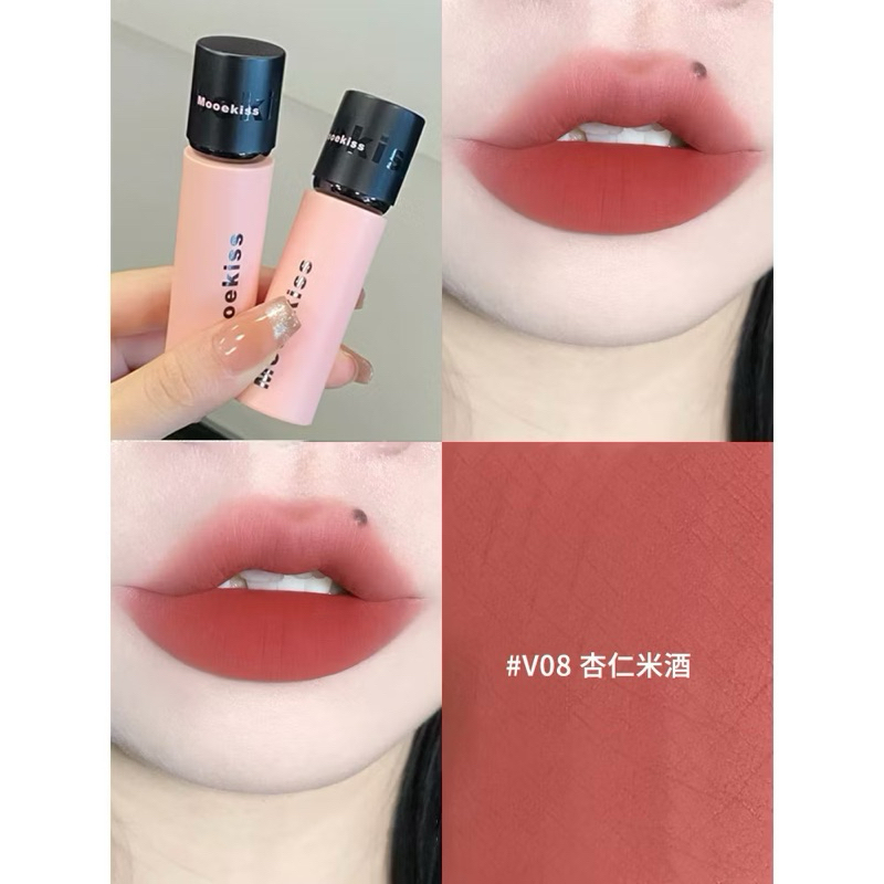 (Nắp đen) Son Kem Nhung Lỳ Mooekiss Velvet Lip Mud mịn môi 3g