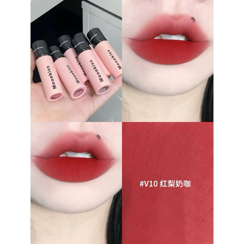 (Nắp đen) Son Kem Nhung Lỳ Mooekiss Velvet Lip Mud mịn môi 3g