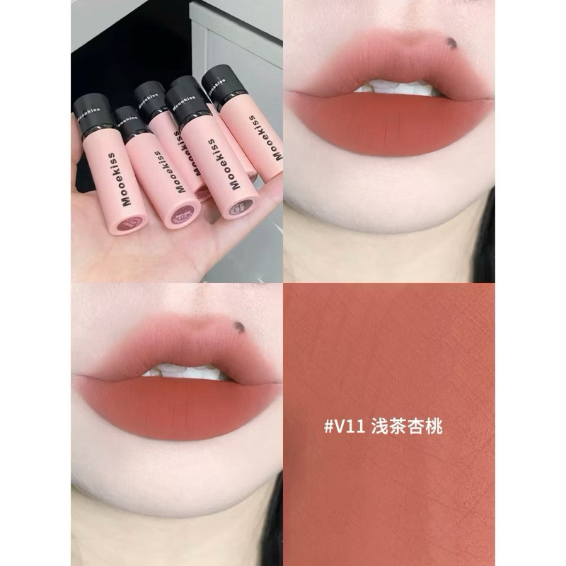 (Nắp đen) Son Kem Nhung Lỳ Mooekiss Velvet Lip Mud mịn môi 3g