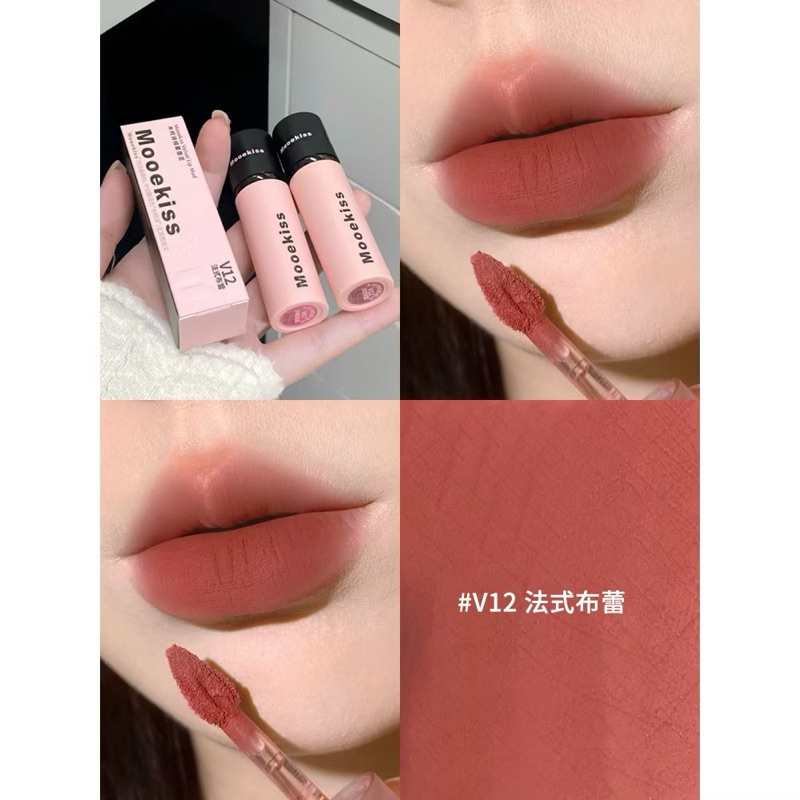 (Nắp đen) Son Kem Nhung Lỳ Mooekiss Velvet Lip Mud mịn môi 3g