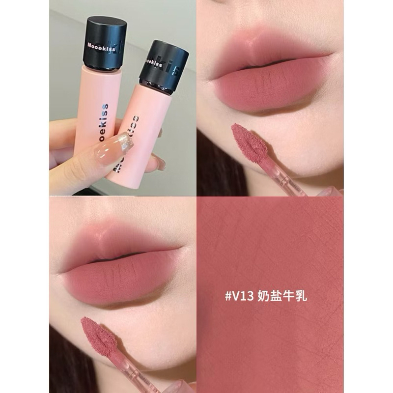 (Nắp đen) Son Kem Nhung Lỳ Mooekiss Velvet Lip Mud mịn môi 3g