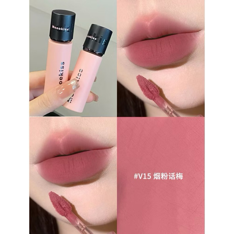 (Nắp đen) Son Kem Nhung Lỳ Mooekiss Velvet Lip Mud mịn môi 3g