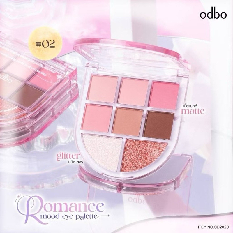 [ODBO] Bảng Phấn mắt 8 Ô Odbo Romance Mood Eye Palette OD2023 Thái Lan