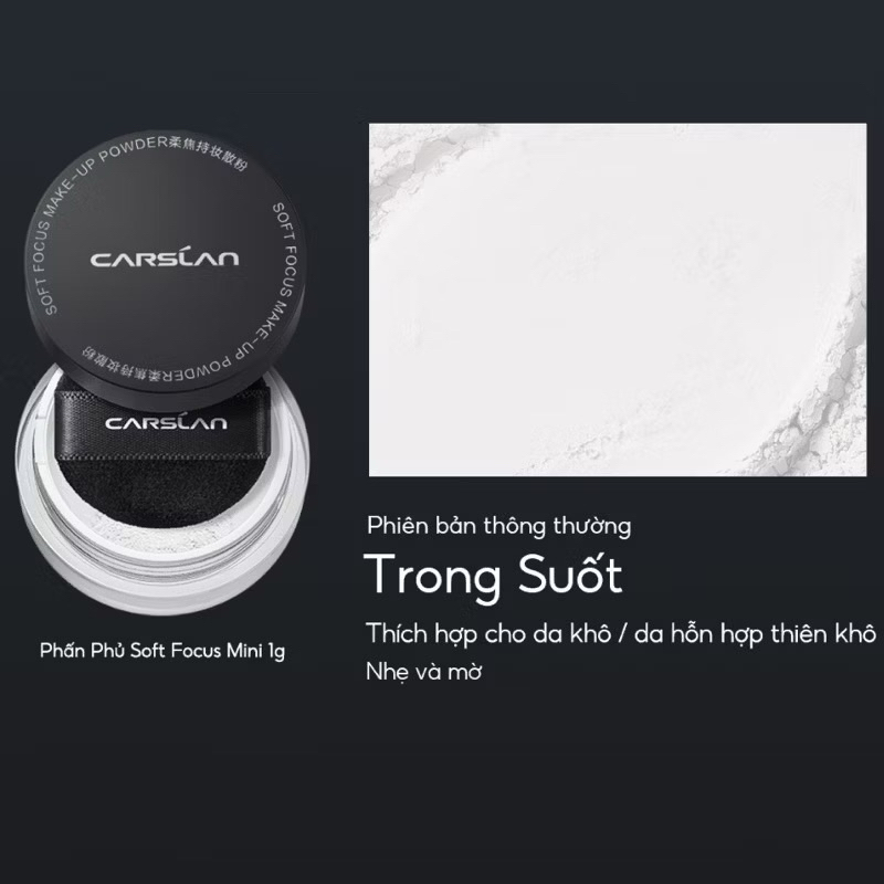[Minisize] Phấn Nén trang điểm CARSLAN Mini lâu trôi kiềm dầu 24 giờ Che Phủ Tốt Nhỏ Gọn Tiện Lợi Vỏ Nam Châm 1g