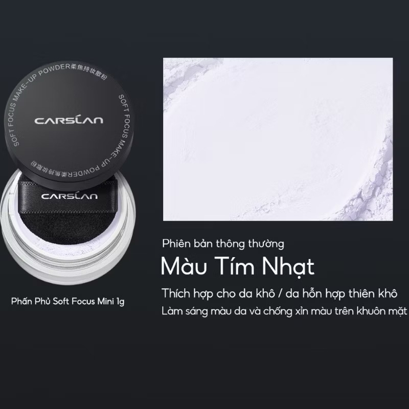 [Minisize] Phấn Nén trang điểm CARSLAN Mini lâu trôi kiềm dầu 24 giờ Che Phủ Tốt Nhỏ Gọn Tiện Lợi Vỏ Nam Châm 1g