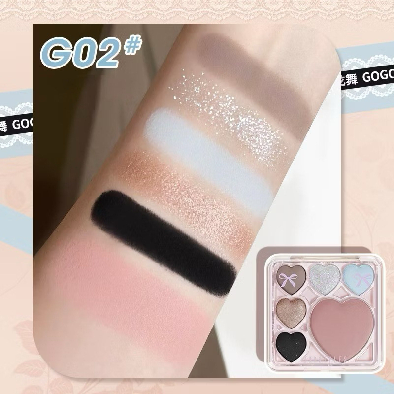 [GOGO TALES] Bảng phấn mắt má 6 ô Gogotales Sweetish Trái Tim xinh xắn (GT747)