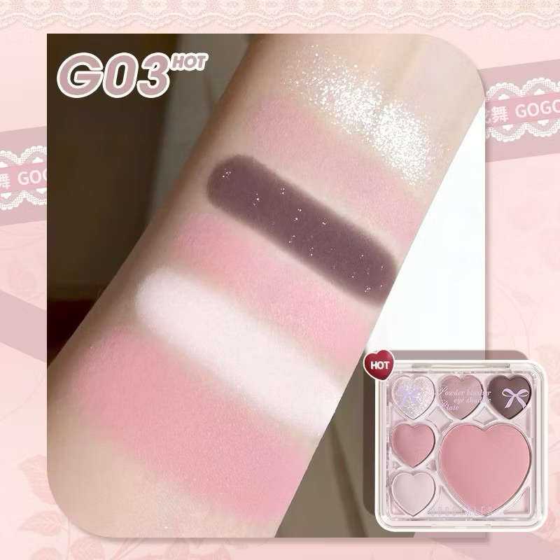 [GOGO TALES] Bảng phấn mắt má 6 ô Gogotales Sweetish Trái Tim xinh xắn (GT747)