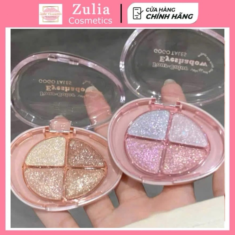 [GOGO TALES] Bảng mắt 4 ô nhũ highlight Gogotales Glittering Colorful (GT733)