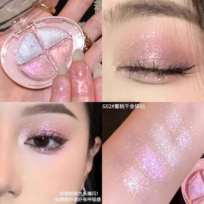 [GOGO TALES] Bảng mắt 4 ô nhũ highlight Gogotales Glittering Colorful (GT733)
