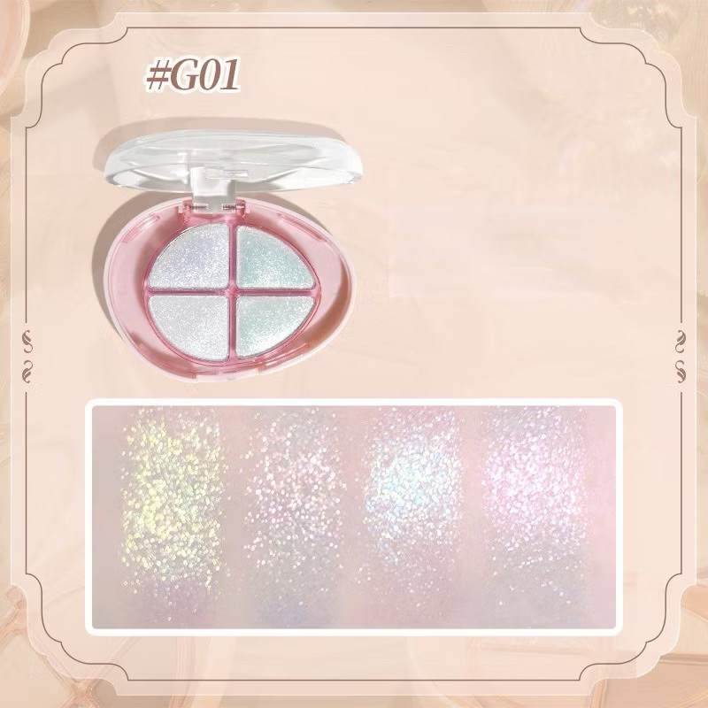 [GOGO TALES] Bảng mắt 4 ô nhũ highlight Gogotales Glittering Colorful (GT733)