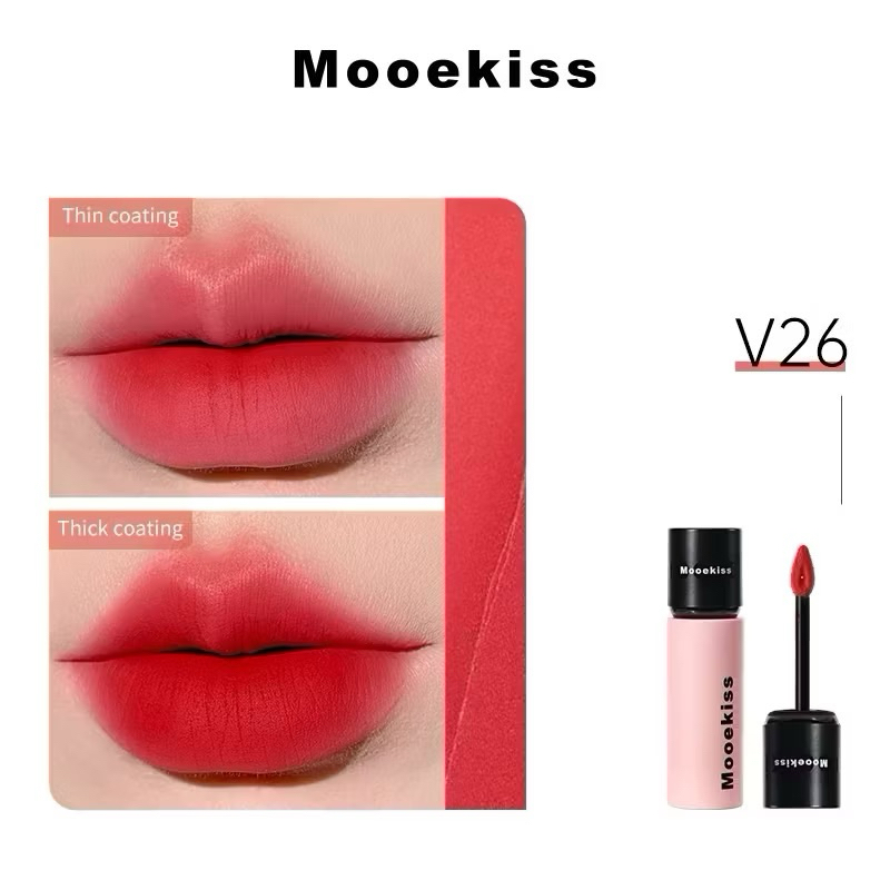 (Nắp đen) Son Kem Nhung Lỳ Mooekiss Velvet Lip Mud mịn môi 3g