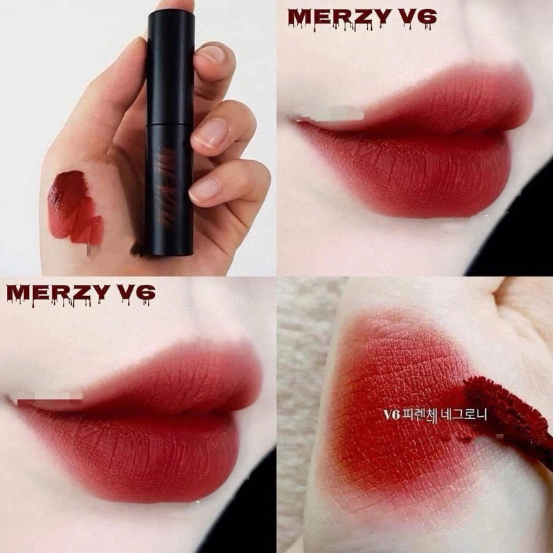 [FREE SHIP] Son Kem Lỳ Merzy V6 Xanh Lá đỏ gạch