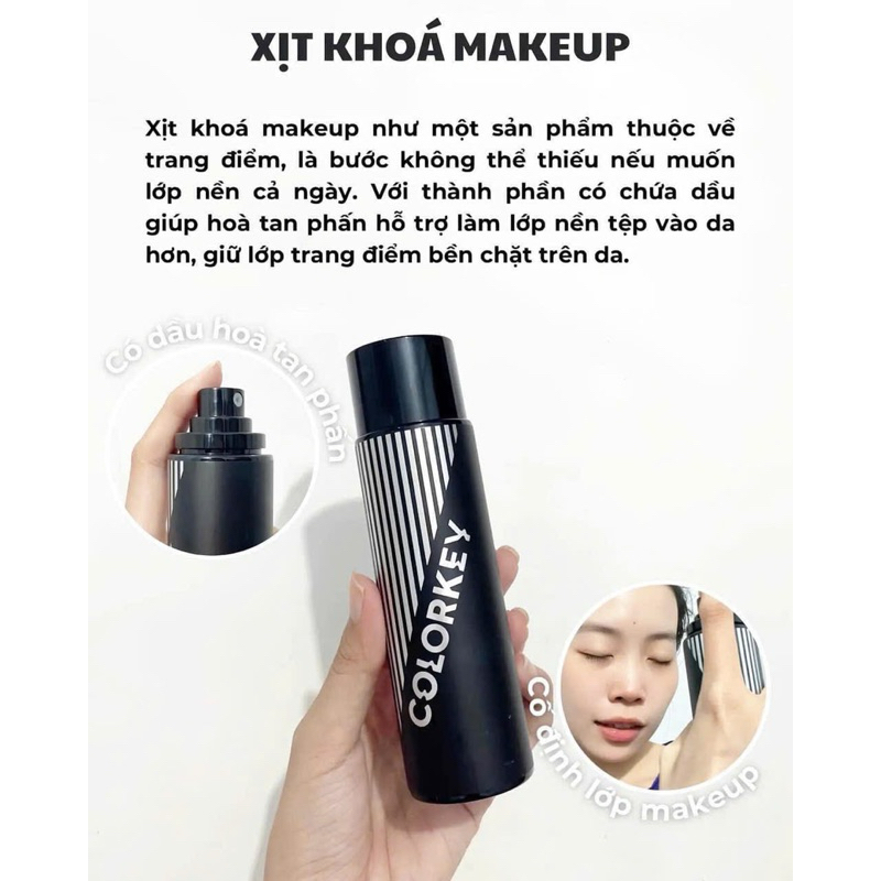 [NHẬP KHẨU] Xịt Khóa Nền COLORKEY Tia Sương Mềm Mại Giúp Khóa Chặt Lớp Trang Điểm Phù Hợp Mọi Loại Da 100ml
