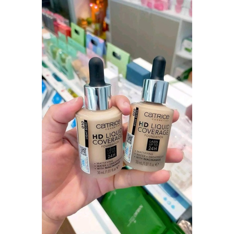 Kem nền Catrice 24h hàng chuẩn ( che khuyết điểm cực tốt )