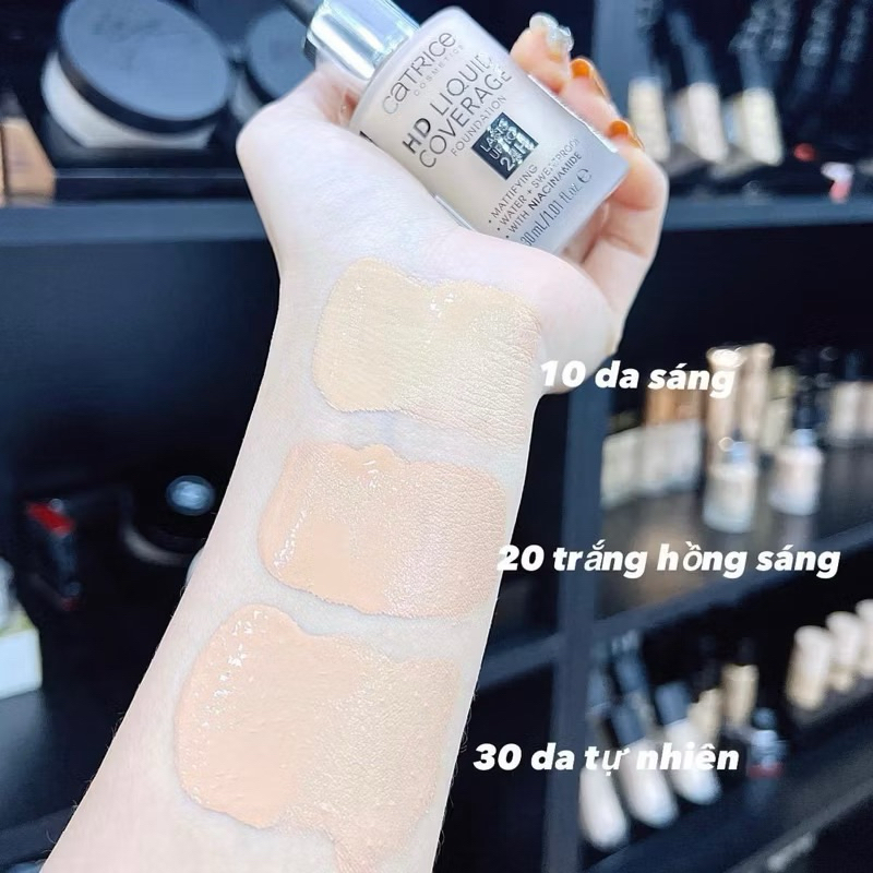 Kem nền Catrice 24h hàng chuẩn ( che khuyết điểm cực tốt )