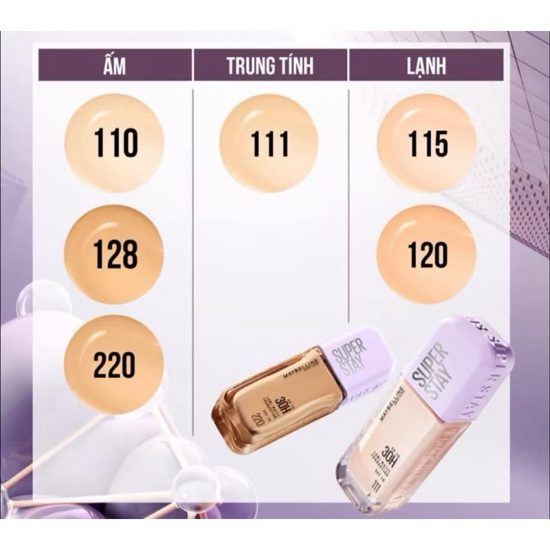 Kem Nền Bắt Sáng Maybelline Superstay Lumi Matte 30H 35ml Nắp Tím