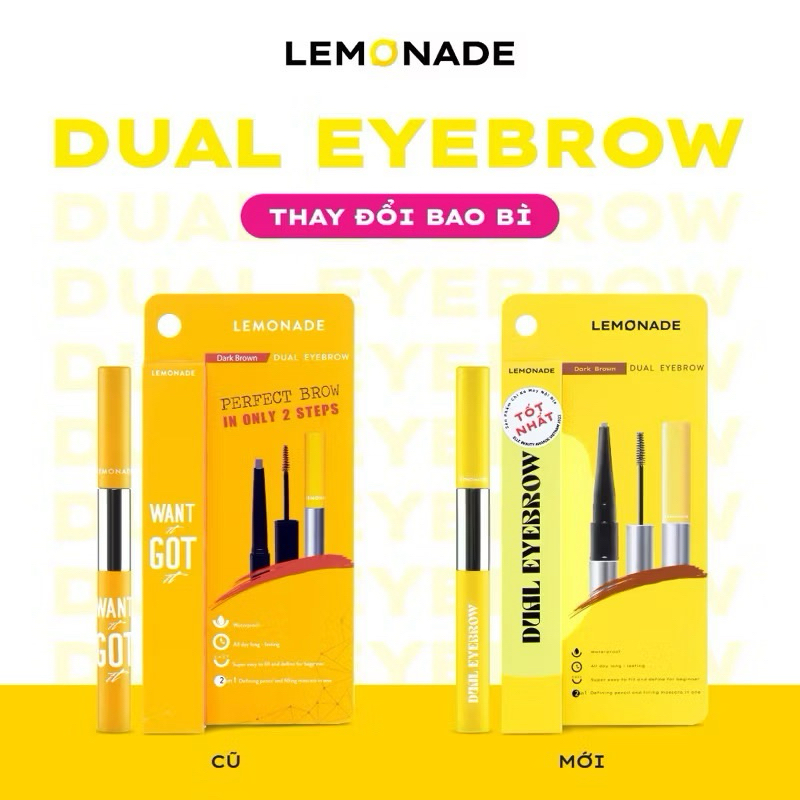 [LEMONADE] Chì kẻ mày 2 đầu Lemonade kèm chuốt Want It Got It Dual Eyebrow 2.75g