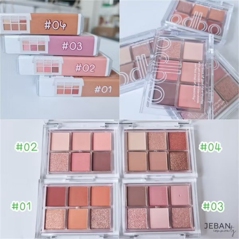 [ODBO 2024] Bảng Phấn Mắt 9 Ô Odbo Kitten Day & Puppy Day Mèo & Cún Con Tặng Kèm Kẹp Tóc Sweet Munch 9g Od2024