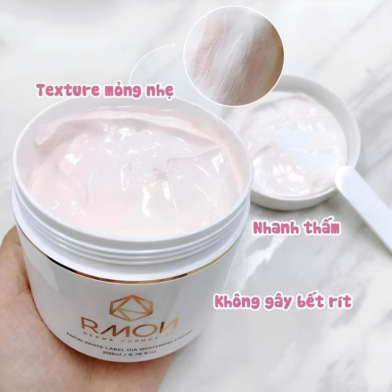 [RMON] Kem Dưỡng Trắng Da Body Rmon White Label Dia Whitening Cream Giúp Ủ Trắng và Make-Up Da Body 200ml