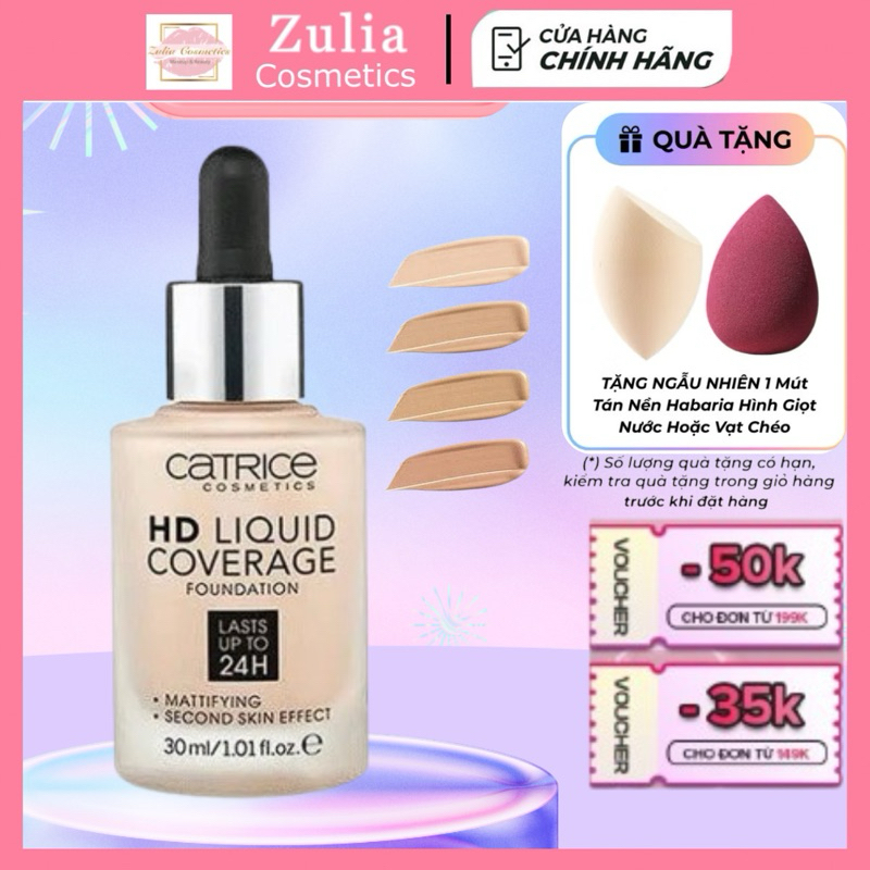 Kem nền Catrice 24h hàng chuẩn ( che khuyết điểm cực tốt )