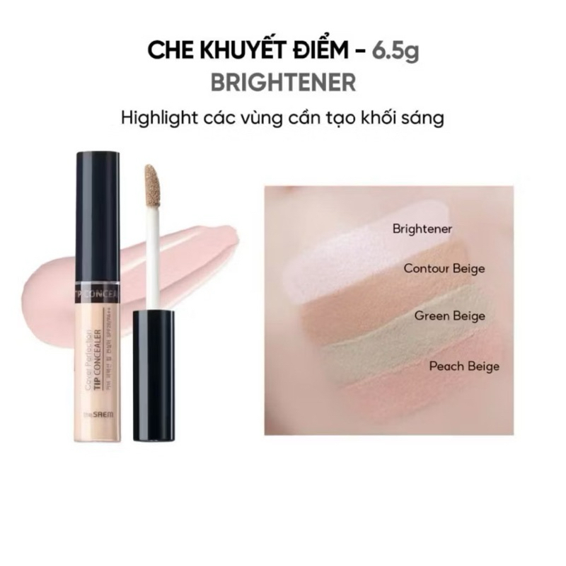 Kem Che Khuyết Điểm THESAEM Cover Perfection Tip Concealer SPF28 PA++ 6.5g
