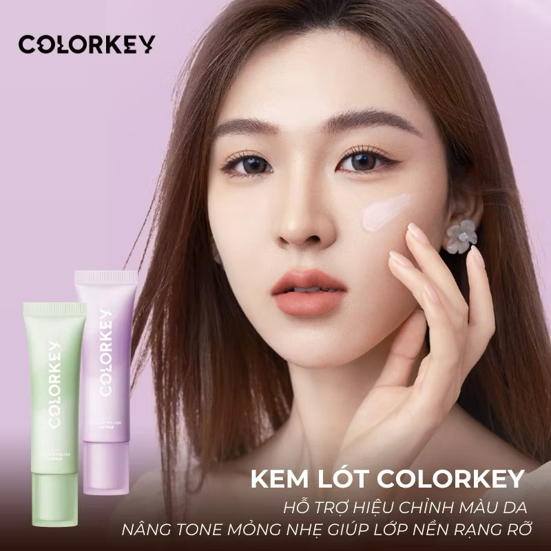 [COLORKEY] Kem Lót Colorkey Dạng Tuýp Mỏng Nhẹ Hiệu Chỉnh Tone Da, Light Weight Polish Primer, 30g