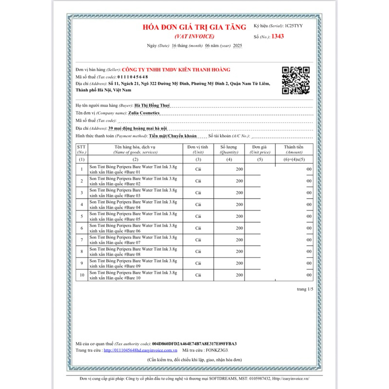 Son Tint Bóng Peripera Bare Water Tint Ink 3.8g xinh xắn Hàn quốc