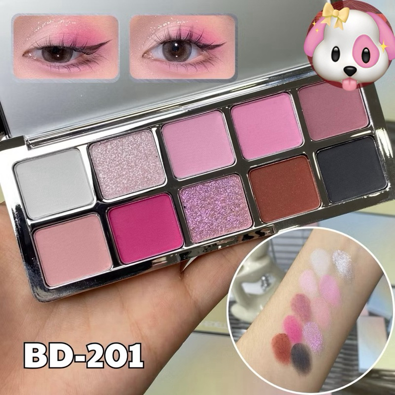 [SHEDELLA] Bảng Phấn Mắt SHEDELLA 10 Ô Pastel Cầu Vồng Mùa Hè, Nhũ Lì Tone Màu Sặc Sỡ màu