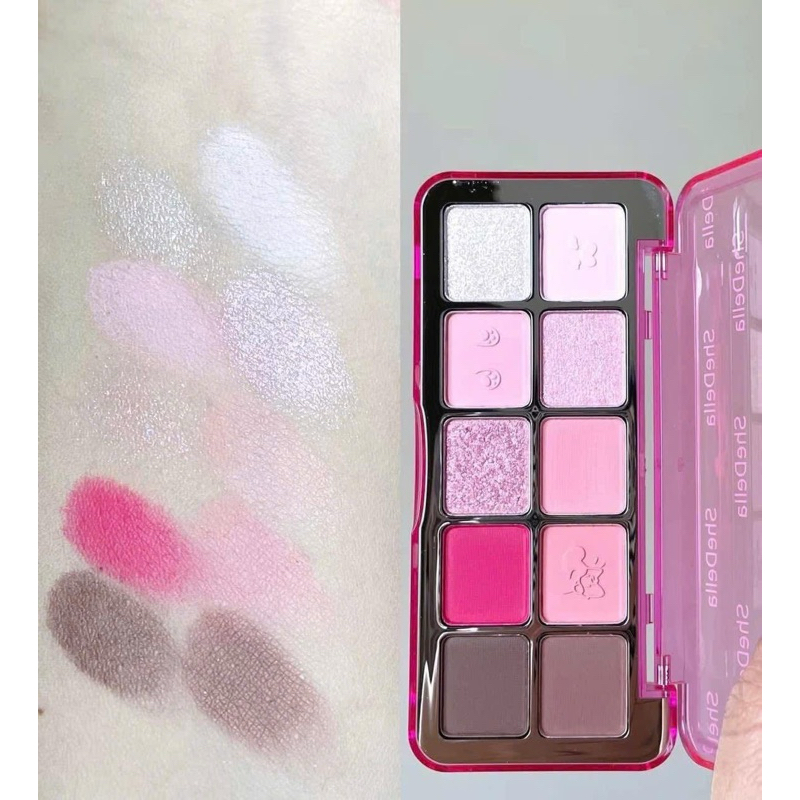[SHEDELLA] Bảng Phấn Mắt SHEDELLA 10 Ô Pastel Cầu Vồng Mùa Hè, Nhũ Lì Tone Màu Sặc Sỡ màu