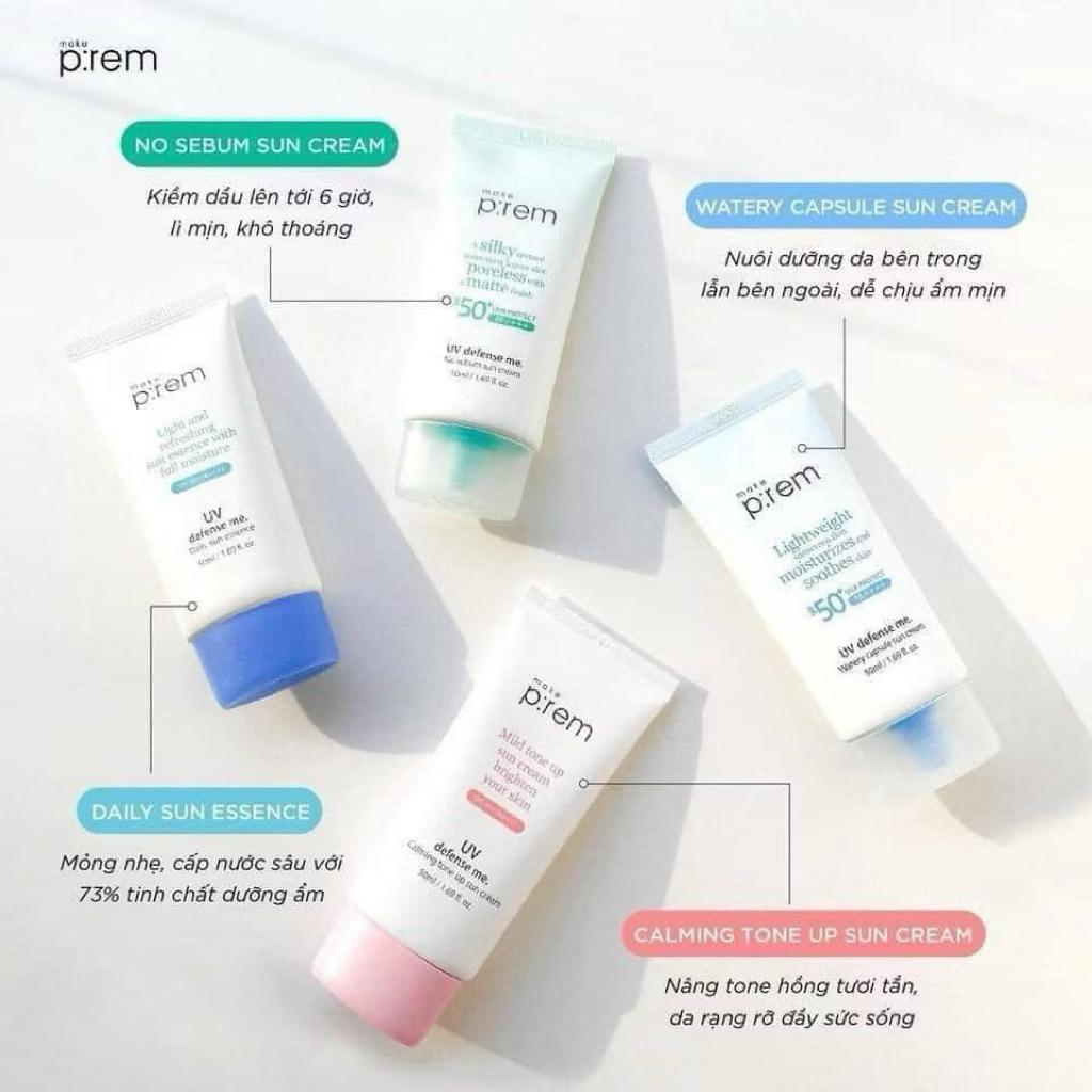 Kem Chống Nắng Make P:rem Nâng Tone, Kiềm Dầu, Dưỡng Ẩm SPF50+/PA++++ Kem chống nắng MẶT và BODY