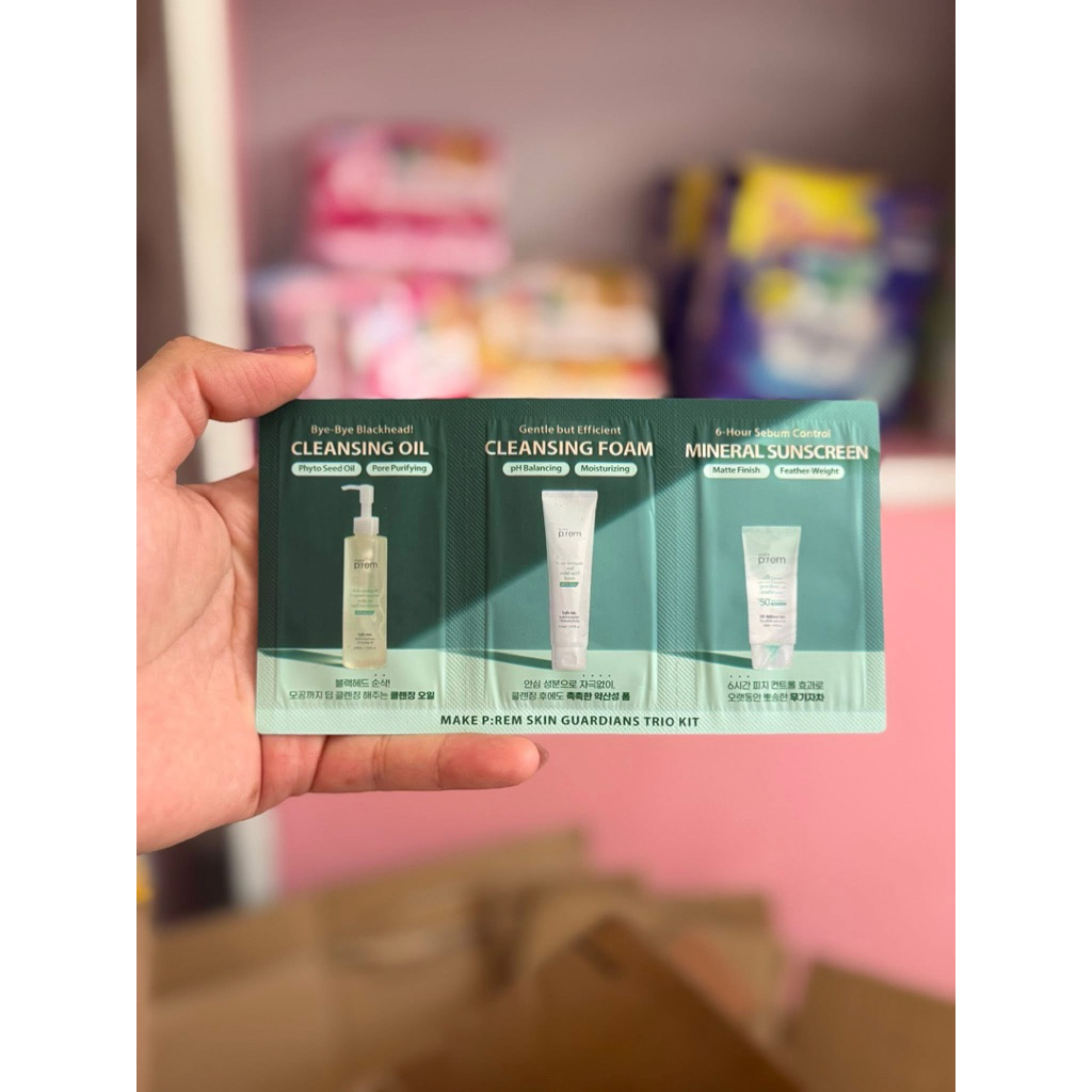 Sample Set Prem Dùng Thử (Tẩy Trang + Sữa Rửa Mặt + Kem Chống Nắng) Mini Skincare Cơ Bản