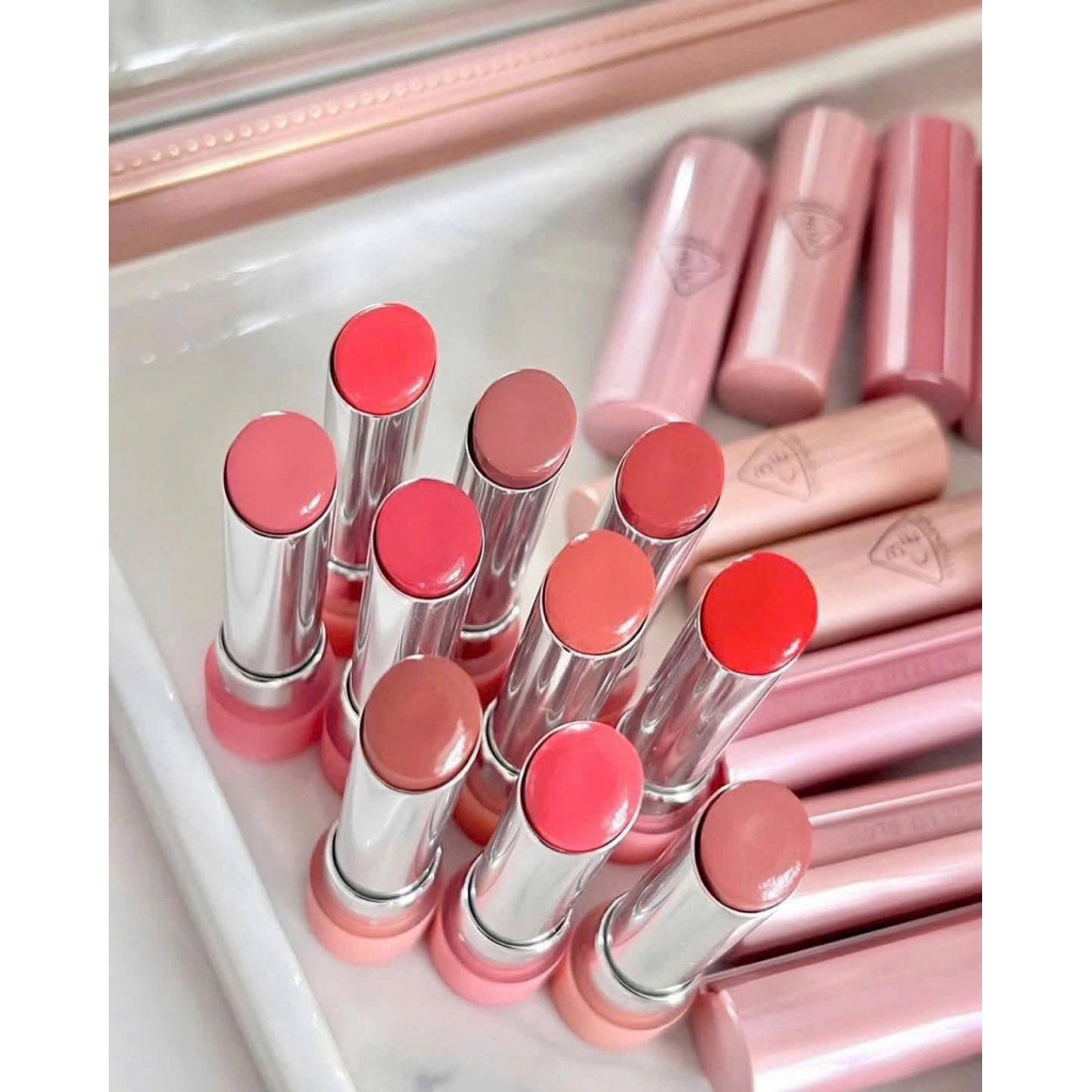Son Bóng Dưỡng Môi 3CE Glazy Lip Glow Dạng Thỏi Có Màu, Hàn Quốc
