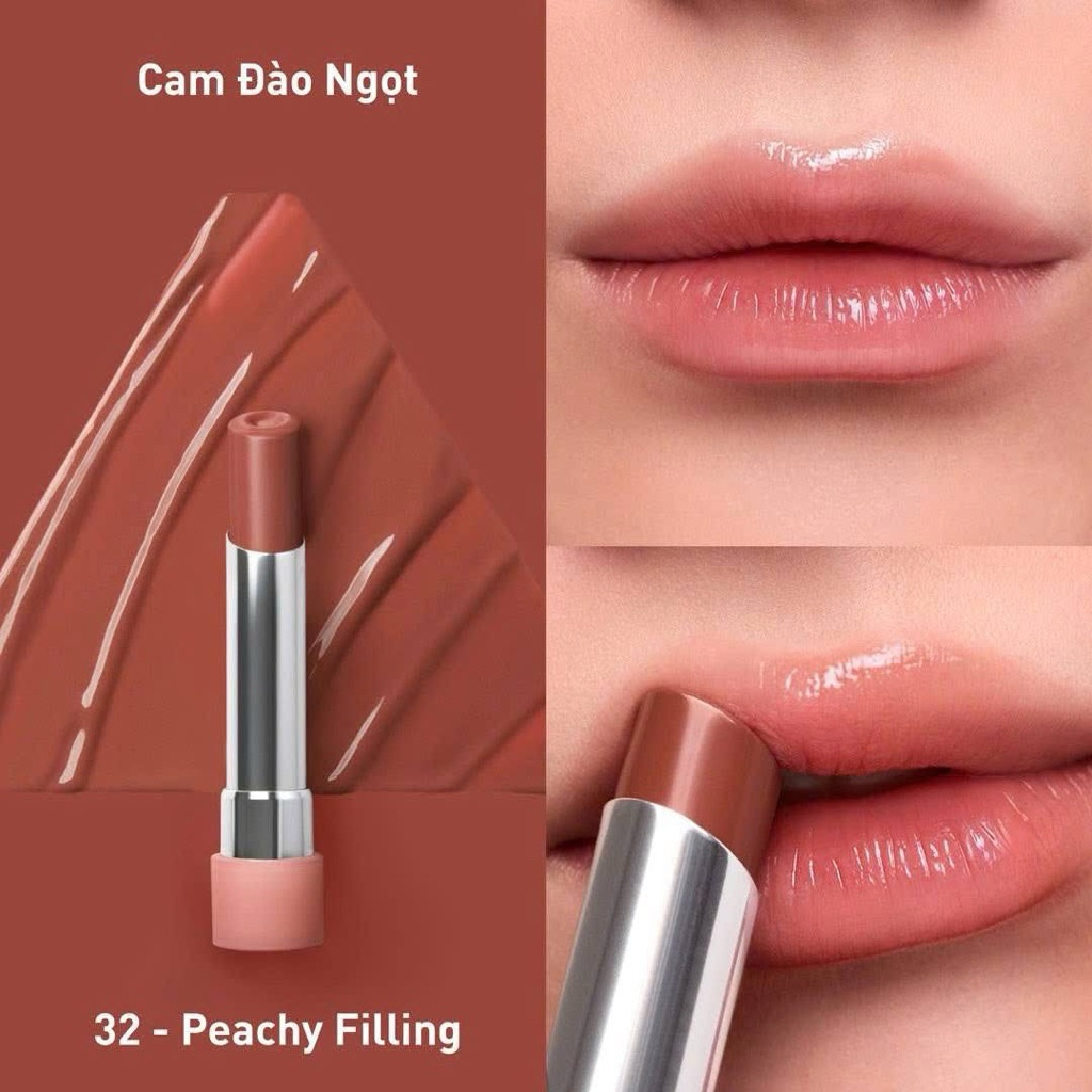 Son Bóng Dưỡng Môi 3CE Glazy Lip Glow Dạng Thỏi Có Màu, Hàn Quốc
