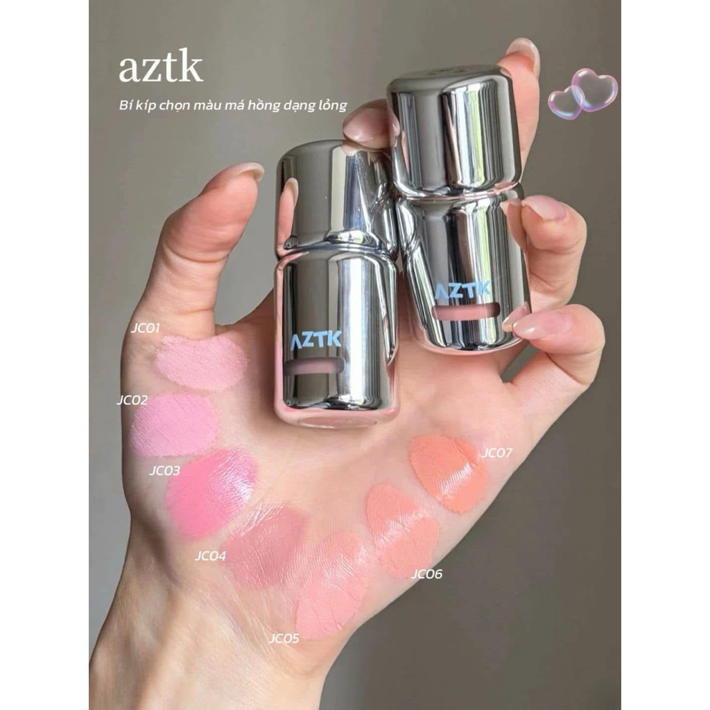 [AZTK] Má Hồng Kem AZTK Dạng Lỏng Đầu Nấm, Vỏ Bạc Mới, Căng Bóng và Mờ Lì Tự Nhiên 5ml