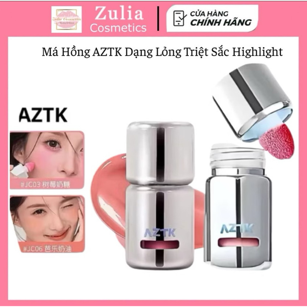 [AZTK] Má Hồng Kem AZTK Dạng Lỏng Đầu Nấm, Vỏ Bạc Mới, Căng Bóng và Mờ Lì Tự Nhiên 5ml