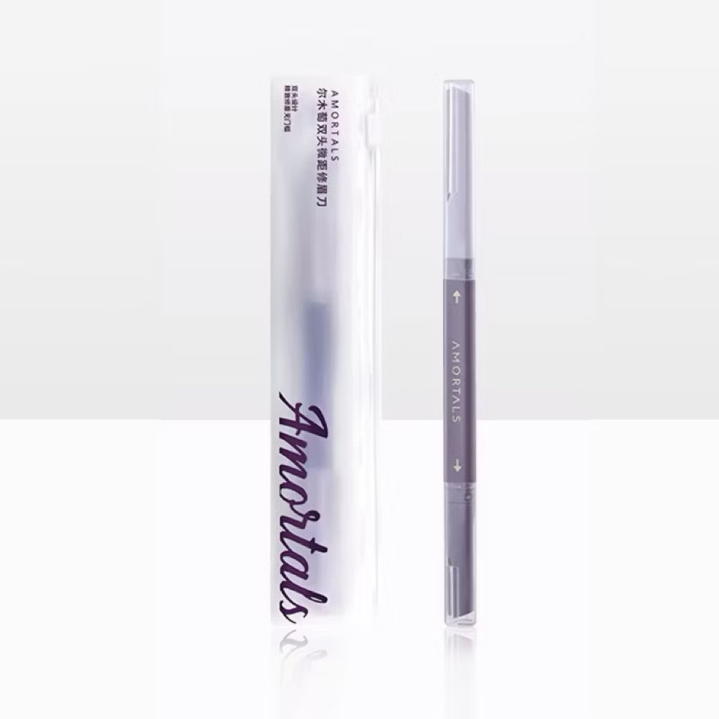 [AMORTALS] Set 2 Dao Cạo Lông Mày Amortals 2 Đầu Vỏ Tím, Cạo Tỉa Lông Mày Tiện Lợi, Không Gỉ