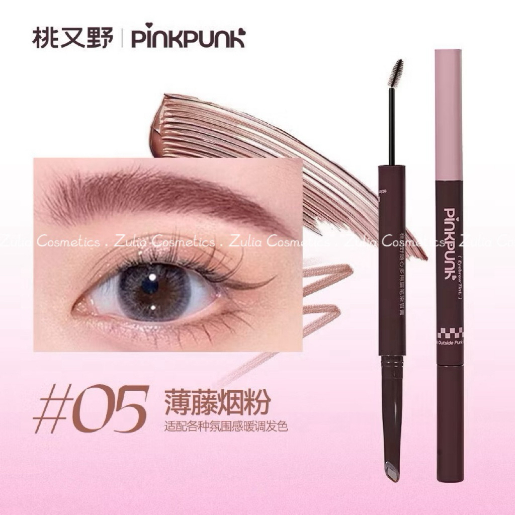 [PINKPUNK] Chì Kẻ Mày Pinkpunk 2 Đầu Kèm Mascara Chân Mày 2in1 Vỏ Hồng Đen (280mg+1.5g)