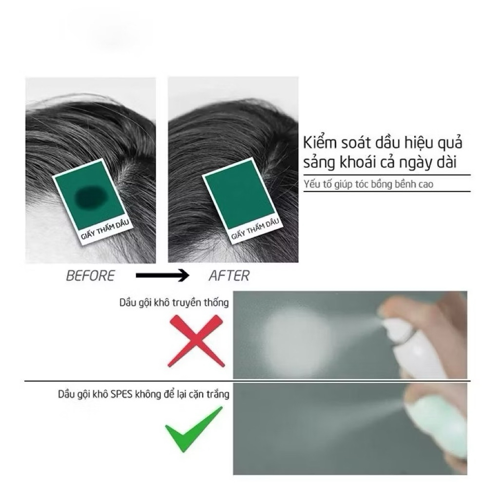 [SPES] Dầu gội khô SPES dạng xịt tạo phồng kiềm dầu cấp tốc 3 mùi hương, giữ nếp tóc đến 8 tiếng 150ml