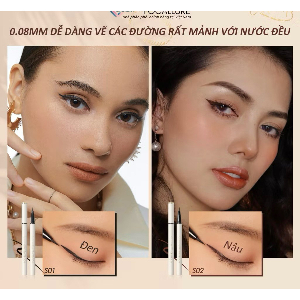 [FOCALLURE] Bút Kẻ Mắt Nước FOCALLURE Siêu Mảnh Eyeliner Ngòi Mảnh Lâu Trôi Lên Màu Chuẩn (FA200)