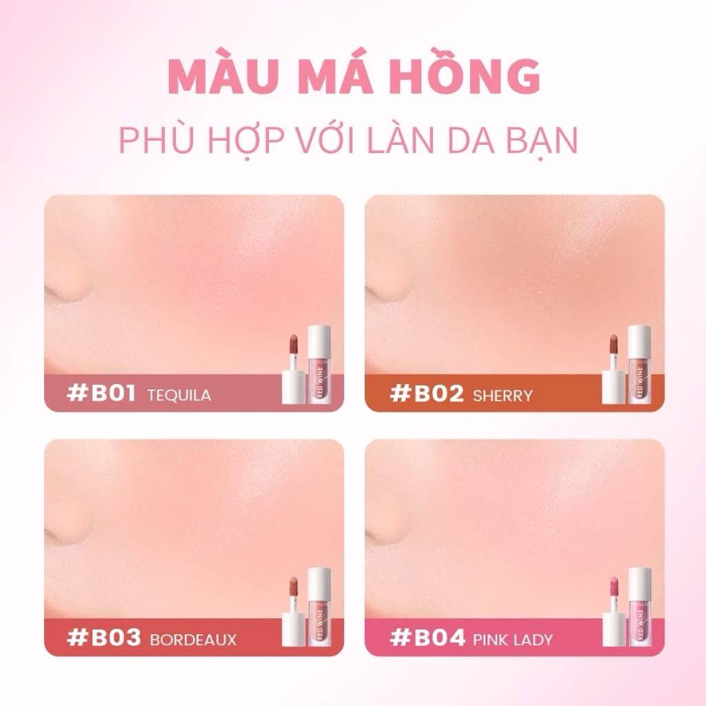 [FOCALLURE] Má hồng dạng kem Focallure Hangover Red Wine 4 màu đẹp tự nhiên tuỳ chọn 4.2g (FA89)